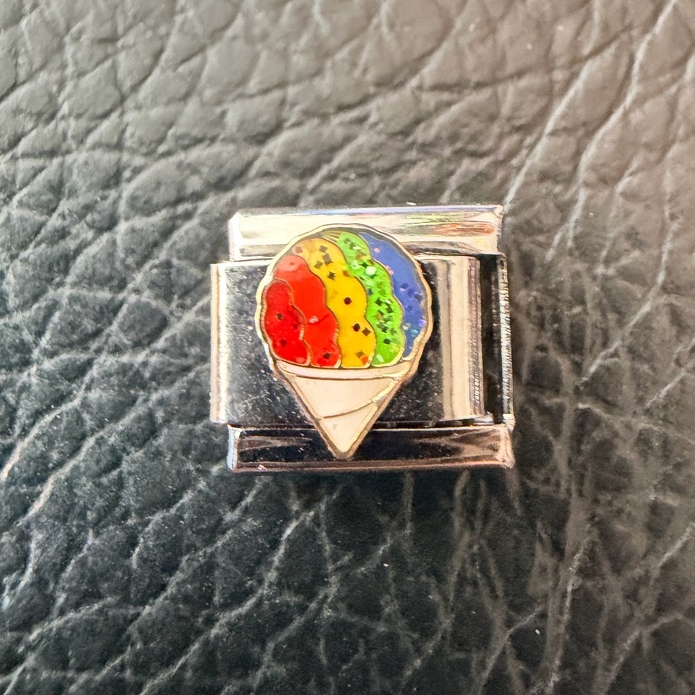 Rainbow Ice Cream Italian Charm Link – Sweet & Colorful